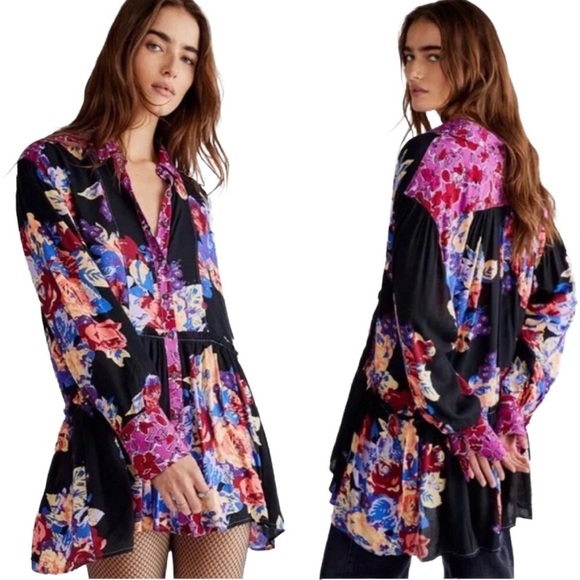 Free People Tops - Free People “Brunch A Bunch” Floral Tunic Top 🌸 medium